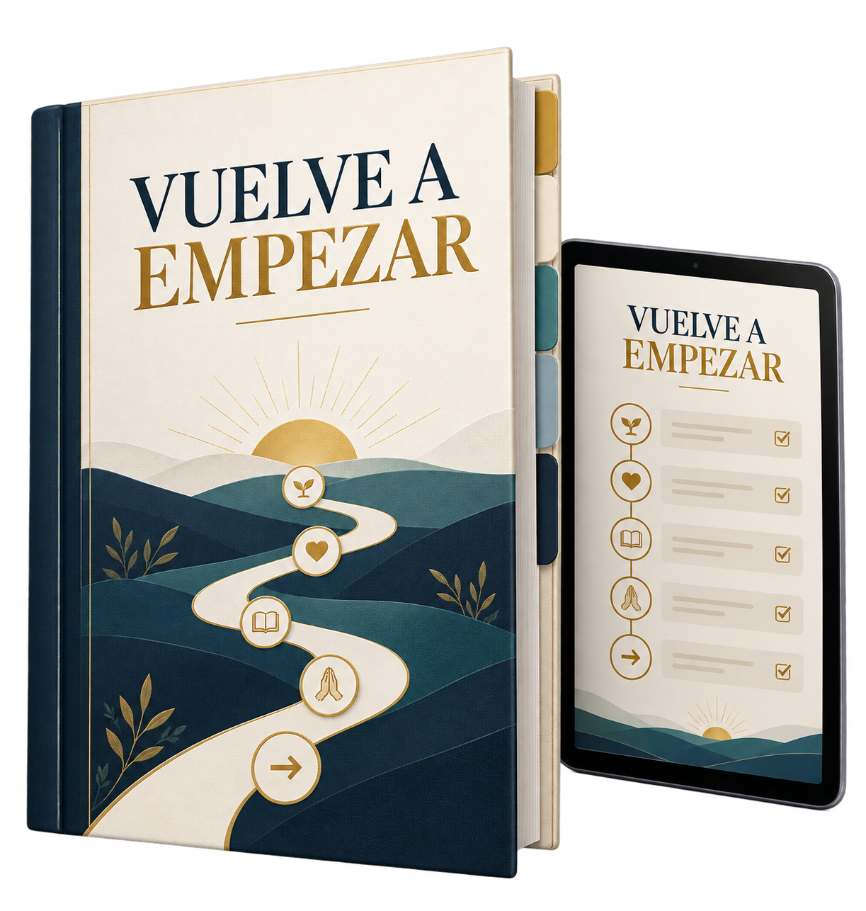 Libro y tableta Vuelve a Empezar