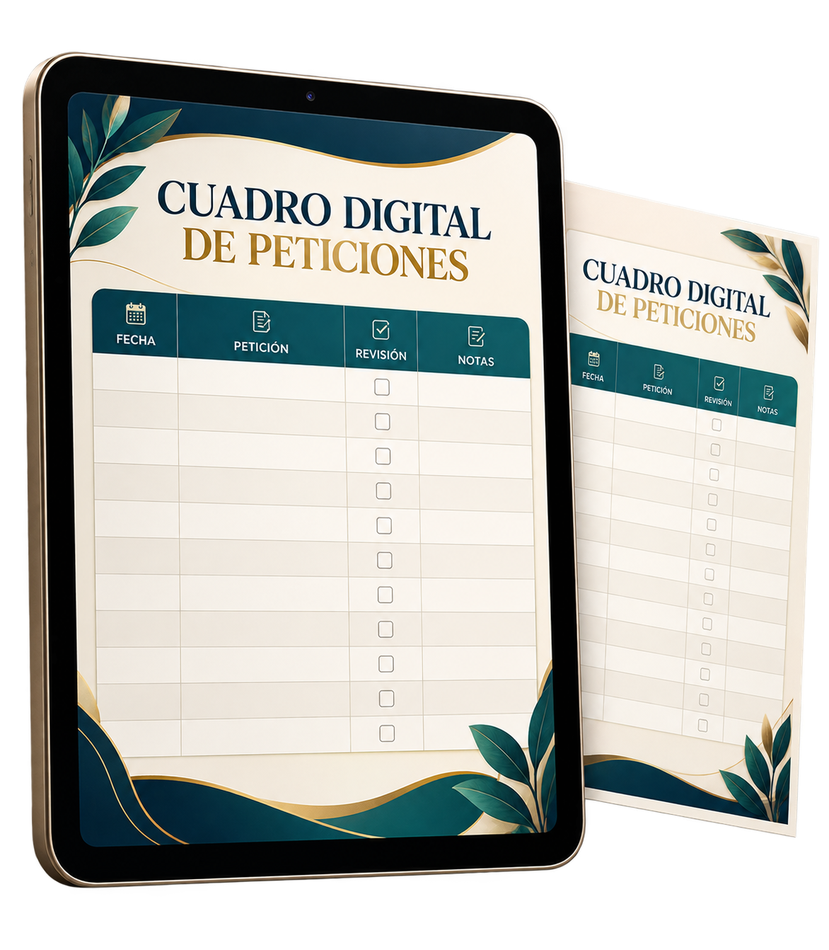 Tableta con el Cuadro Digital de Peticiones